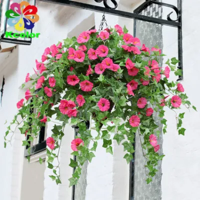 62 cm Kunststoff-Morning-Glory-Blume, günstige künstliche Blumenarrangements für die Heimdekoration